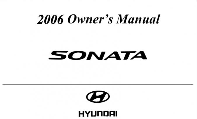 2006 Hyundai Sonata Owner's Manual