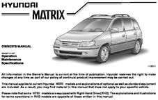 2006 Hyundai Matrix Owner's Manual