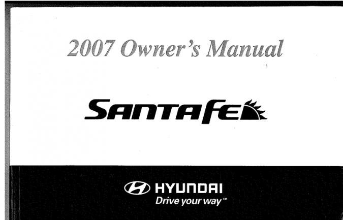 2007 Hyundai Santa Fe Owner's Manual