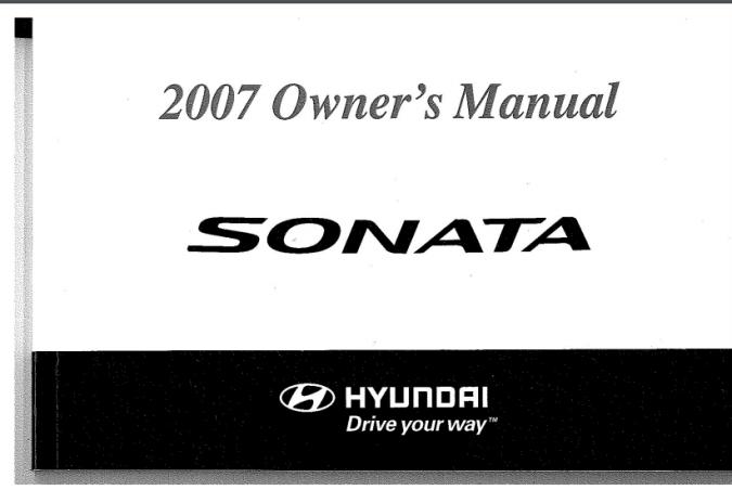 2007 Hyundai Sonata Owner's Manual
