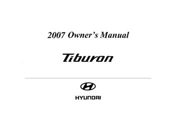 2007 Hyundai Tiburon Owner's Manual