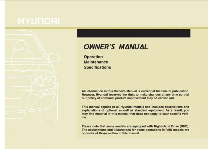 2011 Hyundai I30 Owner's Manual