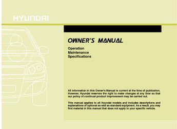 2011 Hyundai Sonata Hybrid Owner's Manual