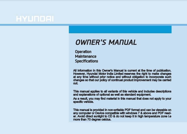 2015 Hyundai I20 Owner's Manual