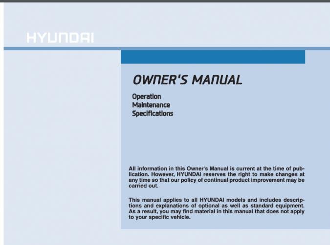 2015 Hyundai Sonata Owner's Manual