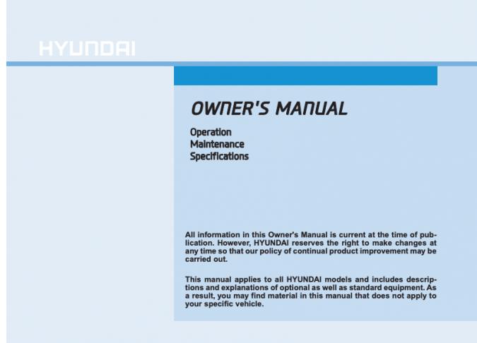 2015 Hyundai Tucson Owner's Manual