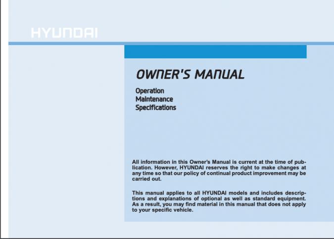 2016 Hyundai Sonata Owner's Manual
