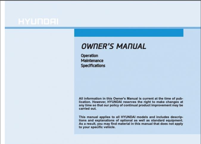 2018 Hyundai Elantra Owner's Manual