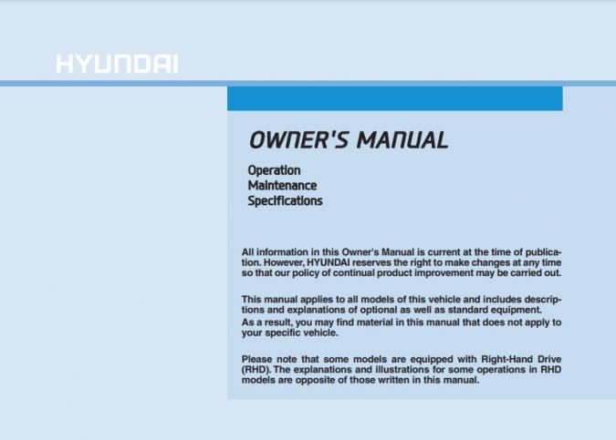 2018 Hyundai I30 Owner's Manual