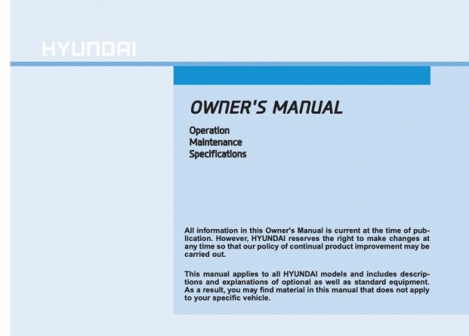 2019 Hyundai Elantra Owner's Manual