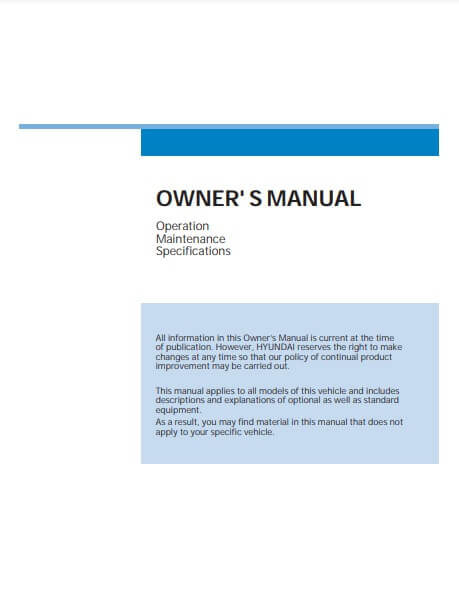 2020 Hyundai I20 Owner's Manual