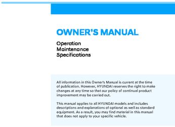 2021 Hyundai Sonata Hybrid Owner's Manual