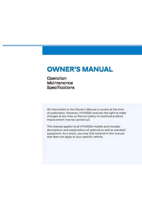 2022 Hyundai Venue Owner's Manual
