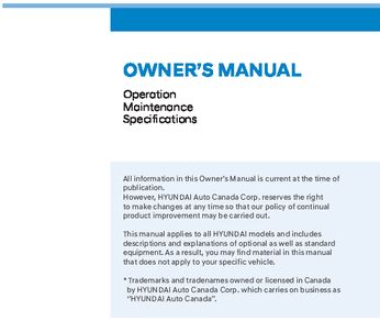 2022 Hyundai Elantra Hybrid Owner's Manual