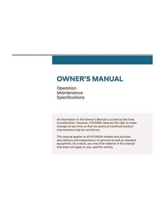 2022 Hyundai Sonata Limited Owner's Manual