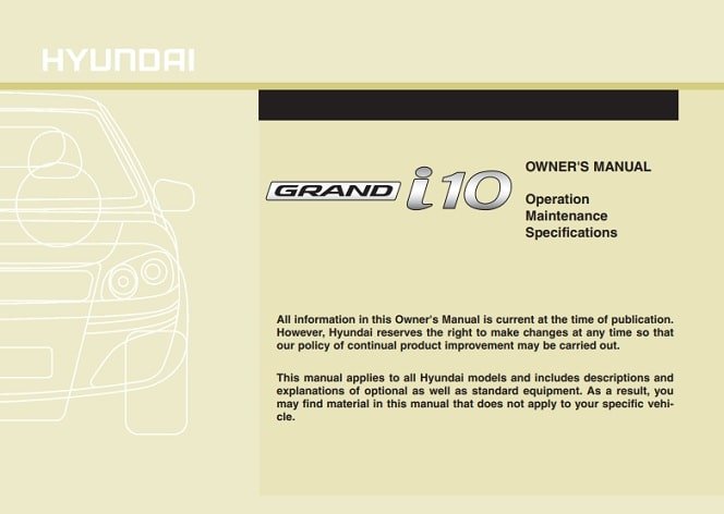 2013 Hyundai i10 Owner's Manual