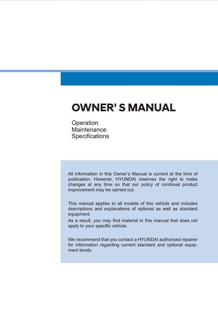 2020 Hyundai i10 Owner's Manual