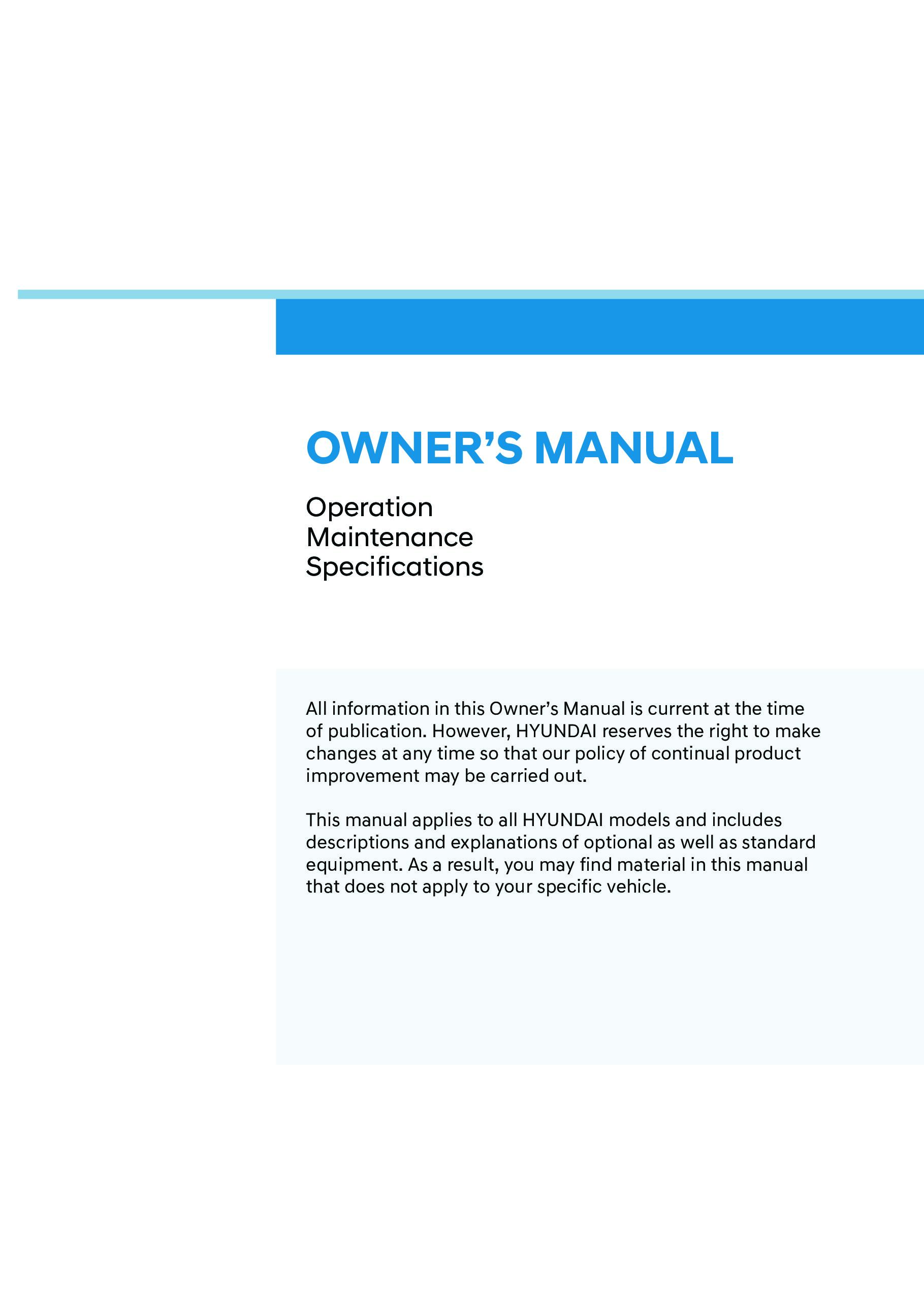 2023 Hyundai Sonata Hybrid Owner's Manual