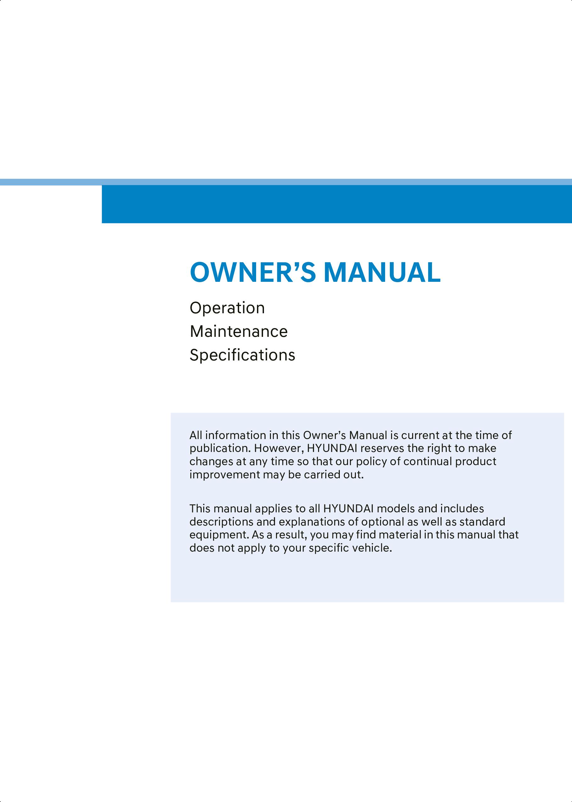 2024 Hyundai Palisade Owner's Manual
