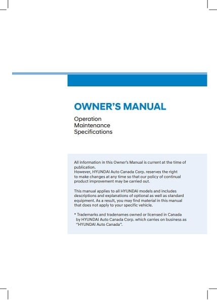 2024 Hyundai Sonata Owner's Manual